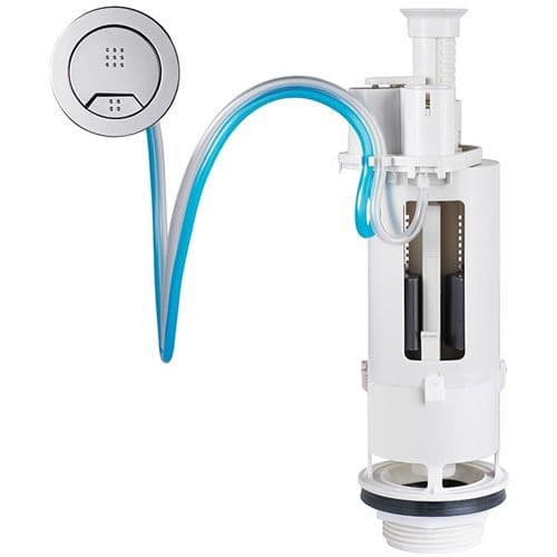 Wirquin Kayla Pneumatic Dual Flush Valve with Kara 50/72mm chrome dual flush Button DVA0500