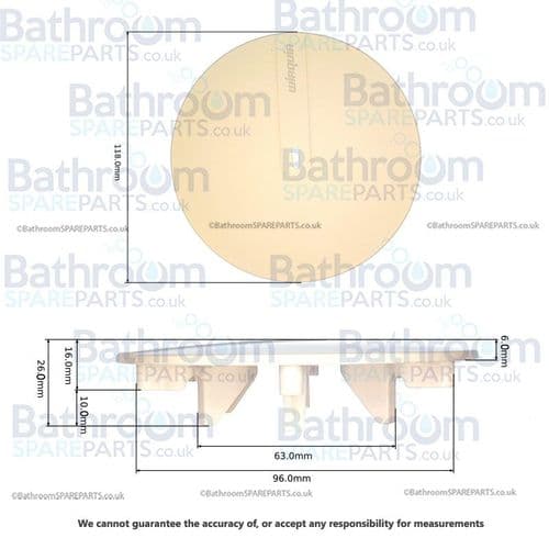 Wirquin Replacement White Dome For Slim+ Waste 30724974
