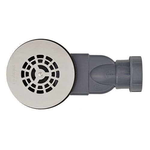 Wirquin Slim 90mm Shower Waste with Stainless Steel Grid and Membrane Seal 30120191
