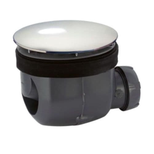 Wirquin Twisto 90mm Shower Waste with Chrome Dome 30724981
