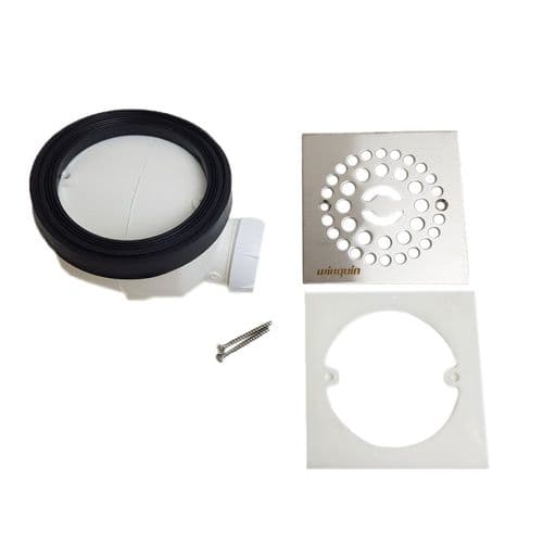 Wirquin Twisto 90mm Shower Waste with Stainless Steel Grid 34040501
