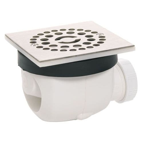 Wirquin Twisto 90mm Shower Waste with Stainless Steel Grid 34040501