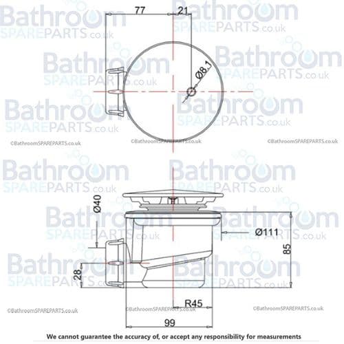 Zamori Chrome 90mm Shower Waste Z1205