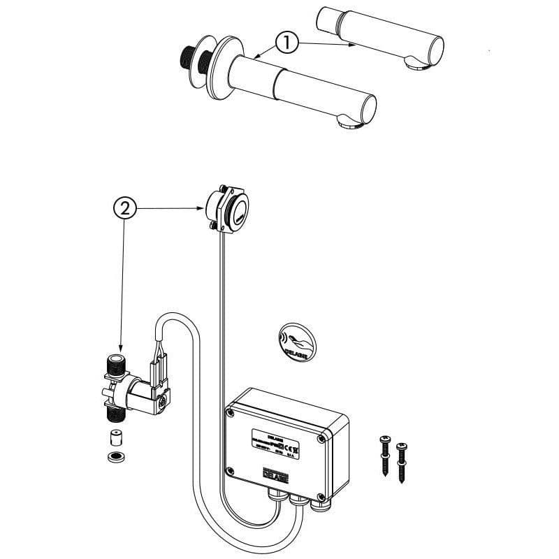 Delabie Tempomatic Wall Mounted Electronic Basin Tap 20804T2 Spare Parts