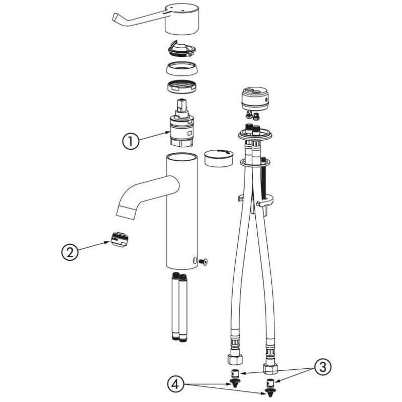 Delabie SECURITHERM Pressure Balancing Mechanical Deck Mounted Basin ...