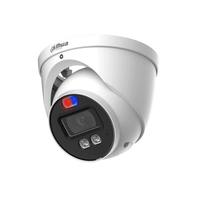 Dahua TiOC 8MP CVI Turret, Active Deterrent,  40M white light, 2.8mm lens, mic
