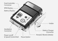 Brilliant B170  Portable E-file, Brushless Handpiece, 30,000RPM  with Case Cover