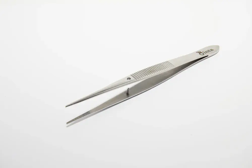 Inta General Ridged Tweezers, Fine Straight Points 11.5cm