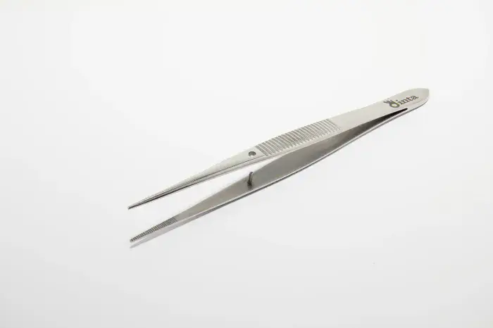 Inta General Ridged Tweezers, Fine Straight Points 11.5cm