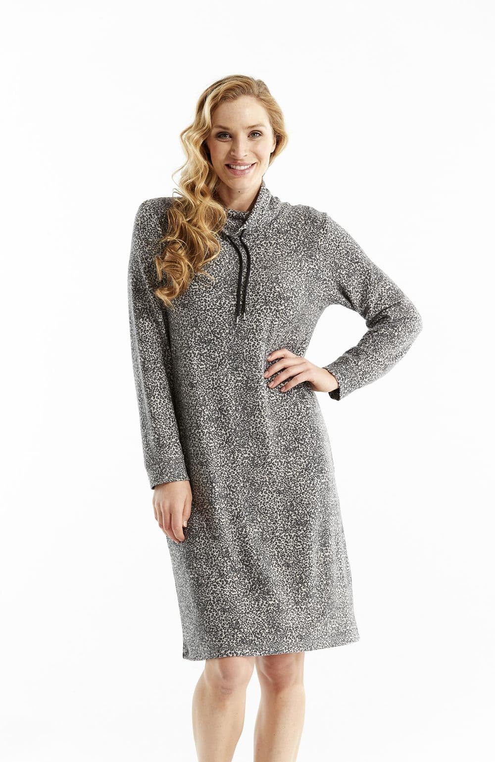 Damella of Sweden Brushed Knitted Lounge Dress - Animal Print