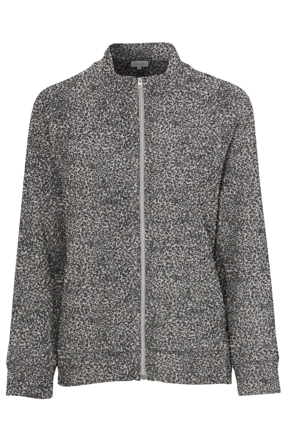 Damella of Sweden Brushed Knitted Zip Top - Animal Print