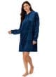 DKNY Velour Luxe Hooded Sleepshirt - Blue