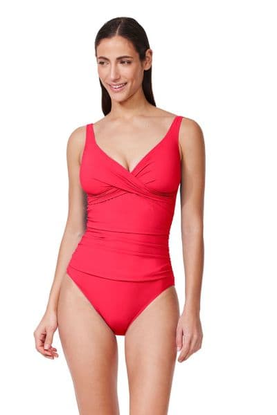 Profile by Gottex Tutti Frutti Crossover Swimsuit - Coral