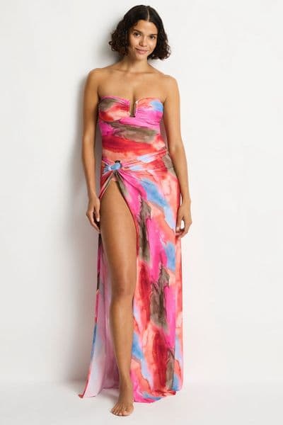 Sea Level Cabo Ring Cover Up Skirt - Pink