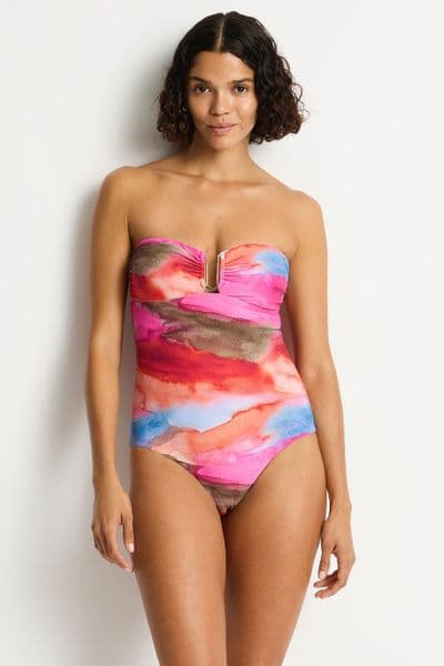Sea Level Cabo U-Bar Bandeau Swimsuit - Pink