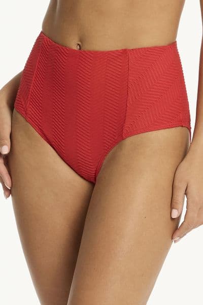 Sea Level Caracus High Waist Bikini Brief - Spice Red