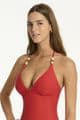 Sea Level Caracus Longline Halter Swimsuit - Spice Red