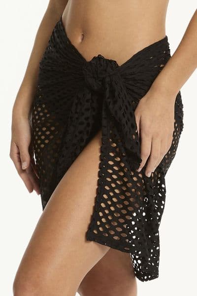 Sea Level Castaway Mesh Wrap - Black