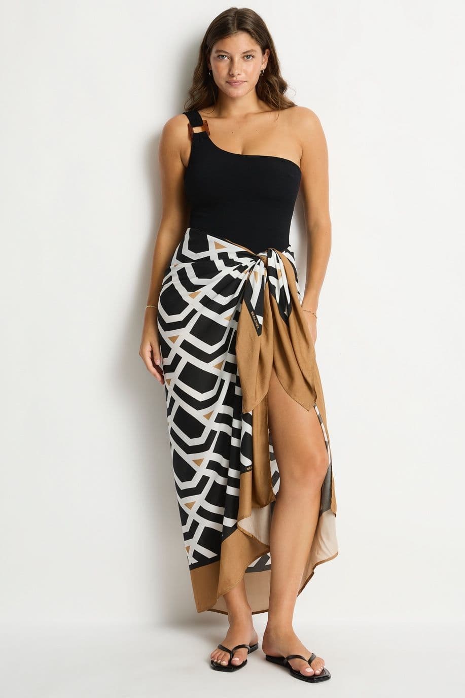 Sea Level Costa Long Sarong - Black