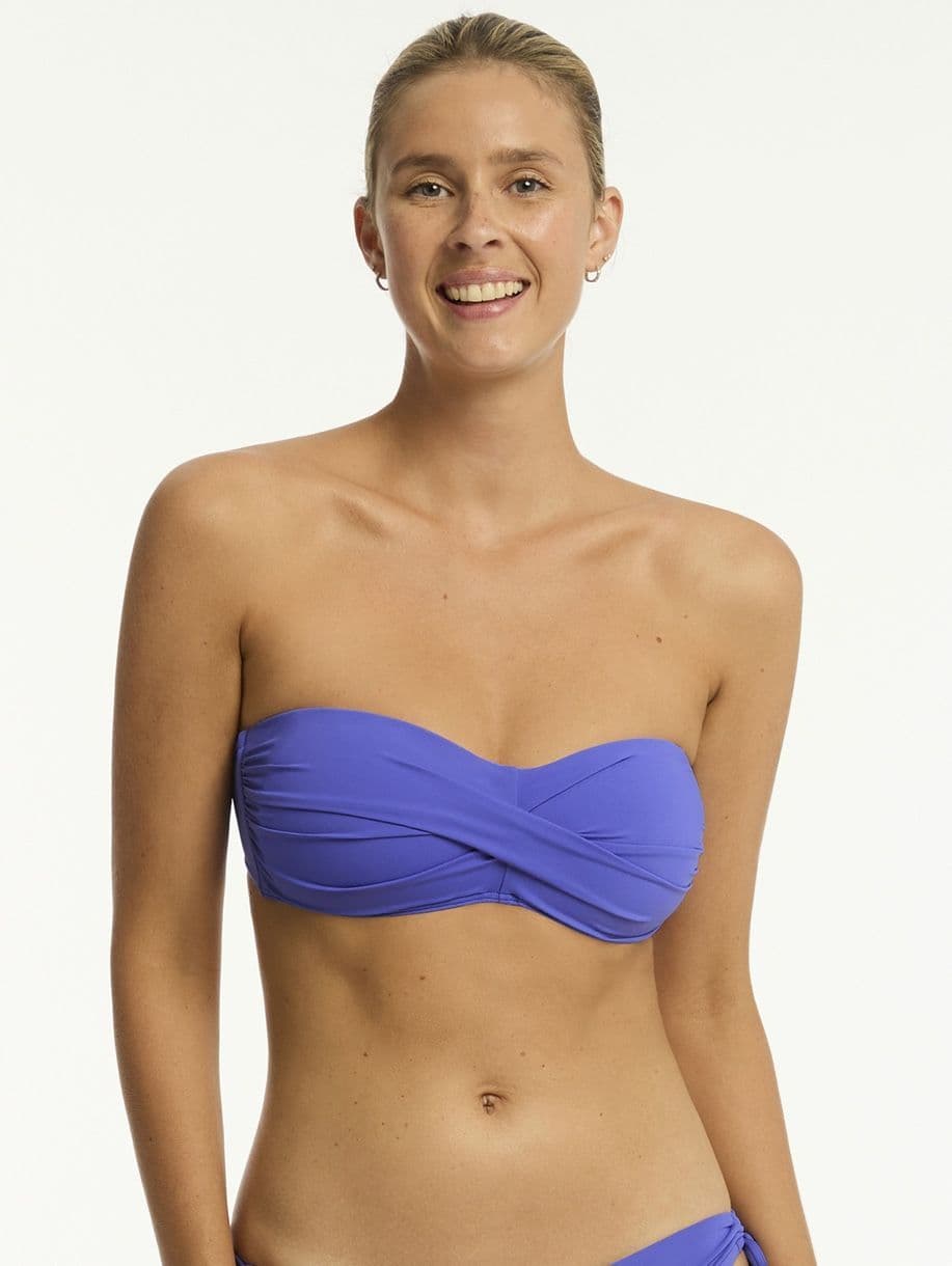 Sea Level Essentials Twist Bandeau Bikini Top - Iris