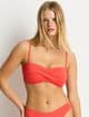 Sea Level Essentials Twist Bandeau Bikini Top - Tango