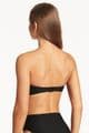 Sea Level Honeycomb U Bar Bandeau Bikini Top - Black