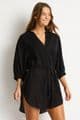 Sea Level Salt Boho Beach Shirt - Black
