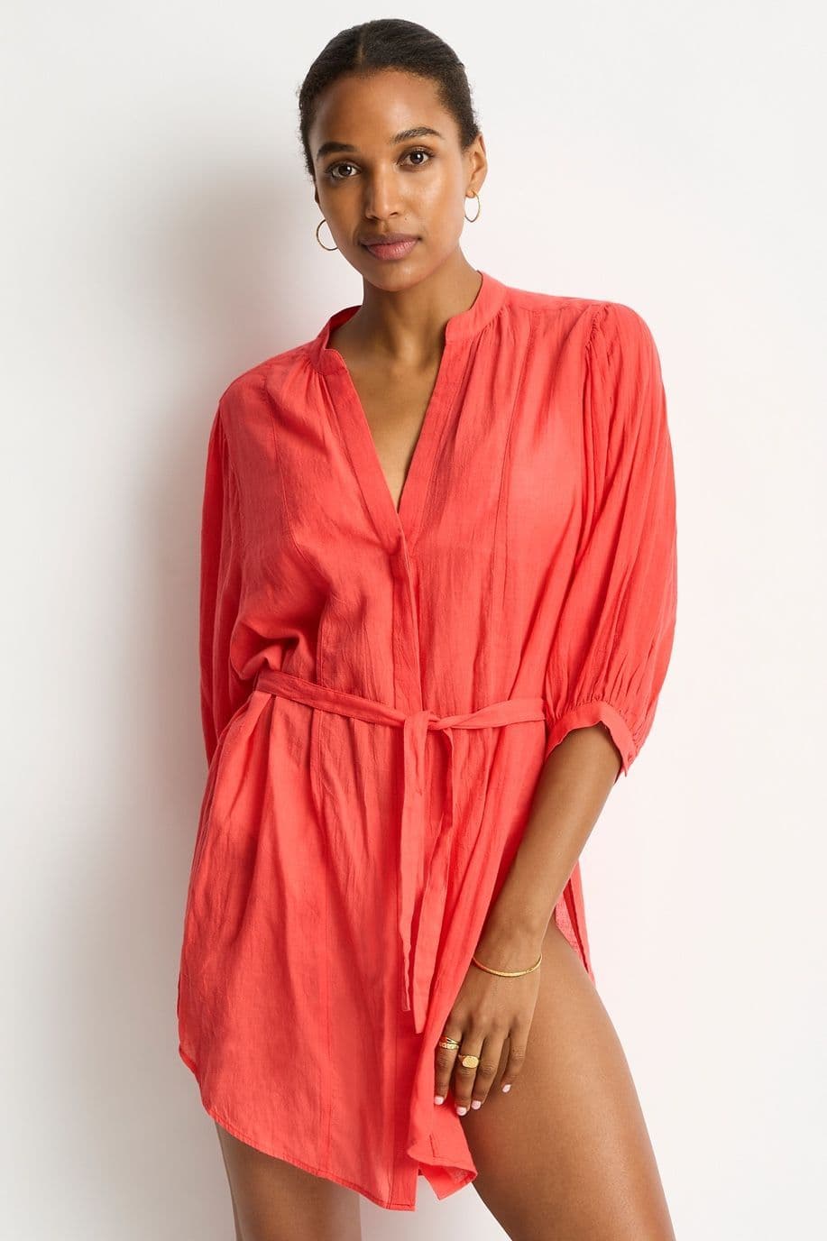 Sea Level Salt Boho Beach Shirt - Red