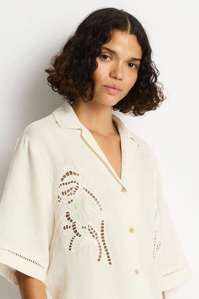Sea Level Summerland Bowling Shirt - Natural