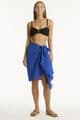 Sea Level Sunset Frayed Sarong - Blue