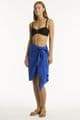 Sea Level Sunset Frayed Sarong - Blue