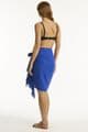 Sea Level Sunset Frayed Sarong - Blue