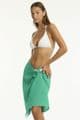 Sea Level Sunset Frayed Sarong - Evergreen