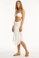 Sea Level Sunset Frayed Sarong - White