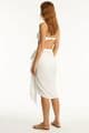 Sea Level Sunset Frayed Sarong - White