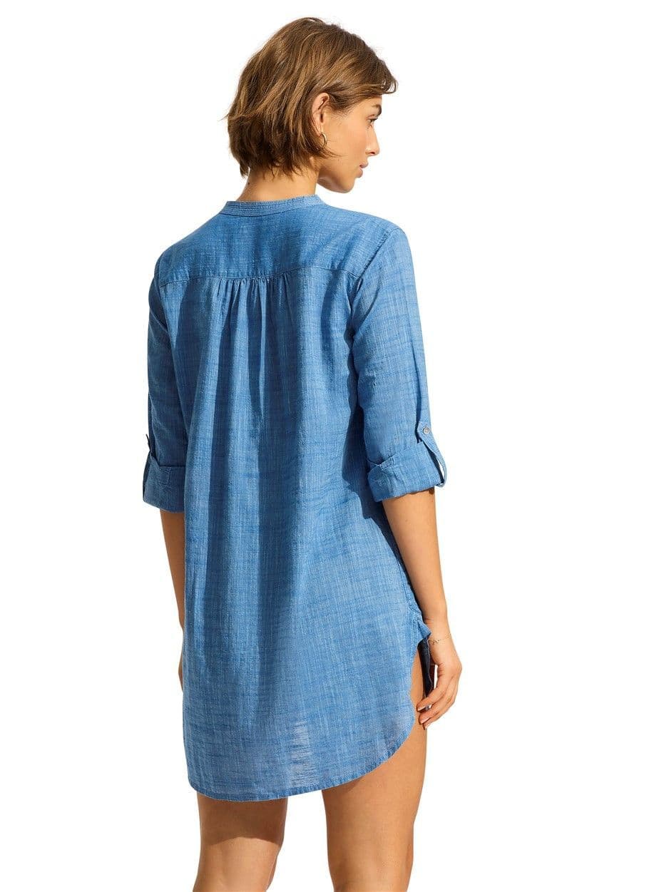 Seafolly Boyfriend Beach Shirt Chambray