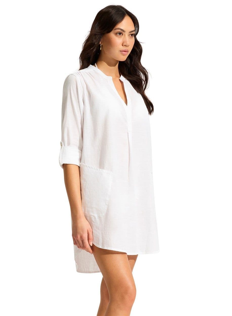 Seafolly Boyfriend Beach Shirt - White