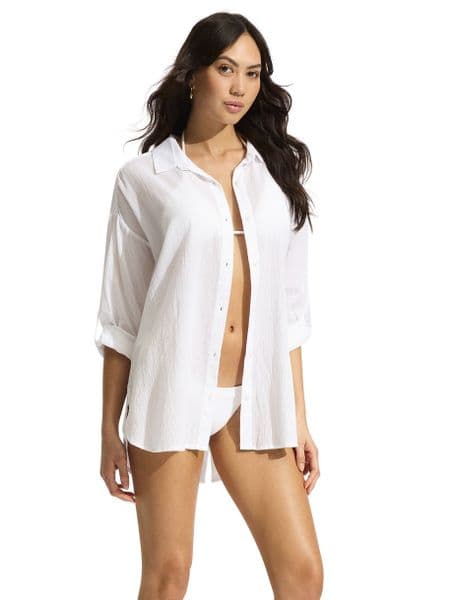 Seafolly Classic Beach Shirt - White
