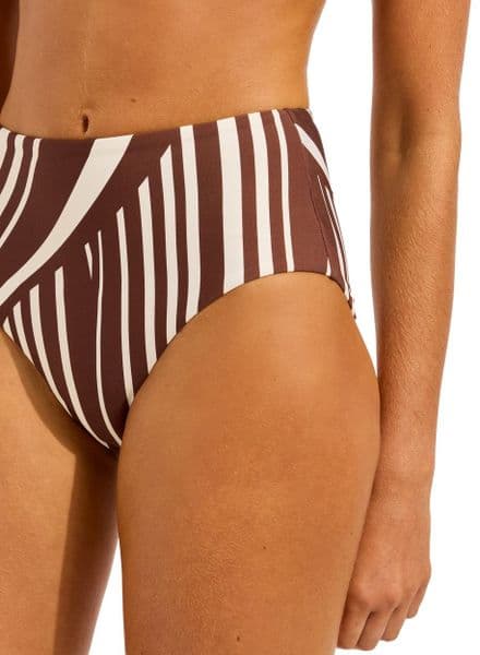 Seafolly Coastline High Waist Bikini Brief - Cocoa