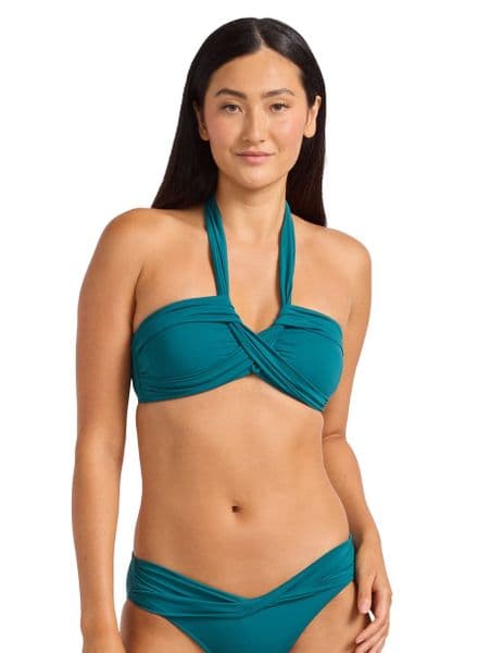 Seafolly Collective Halter Bandeau Bikini Top - Deep Teal