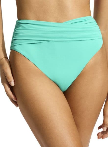Seafolly Collective High Waist Wrap Front Bikini Brief - Aquatic Blue