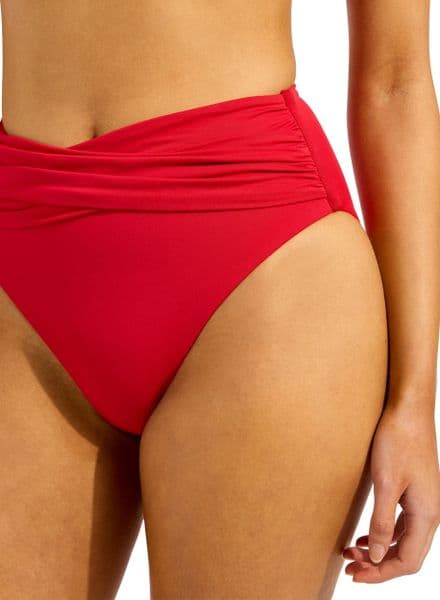 Seafolly Collective High Waist Wrap Front Bikini Brief - Cosmo Red