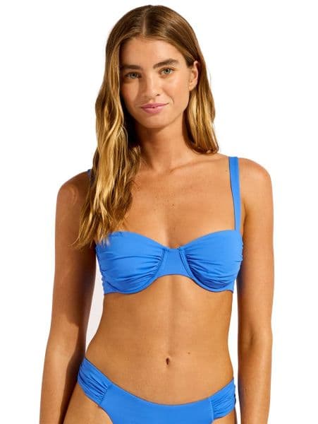 Seafolly Collective Ruched Underwired Bikini Top - Sapphire