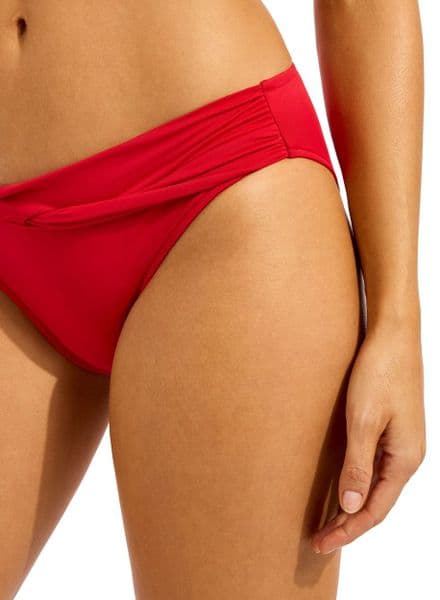 Seafolly Collective Twist Band Hipster Bikini Brief - Cosmo Red
