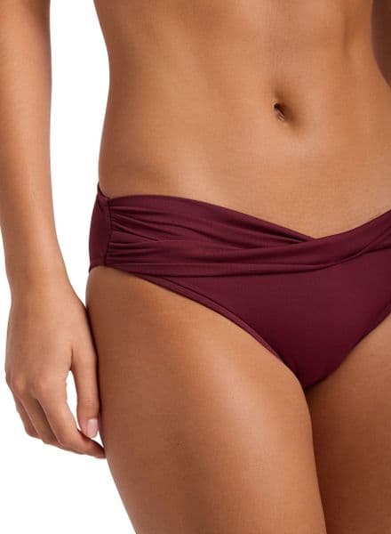 Seafolly Collective Twist Band Hipster Bikini Brief - Dark Burgundy