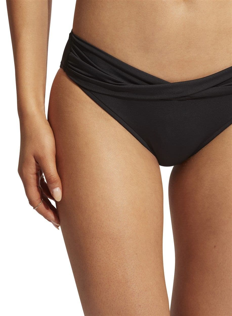 Seafolly Collective Twist Band Mini Hipster Bikini Brief - Black