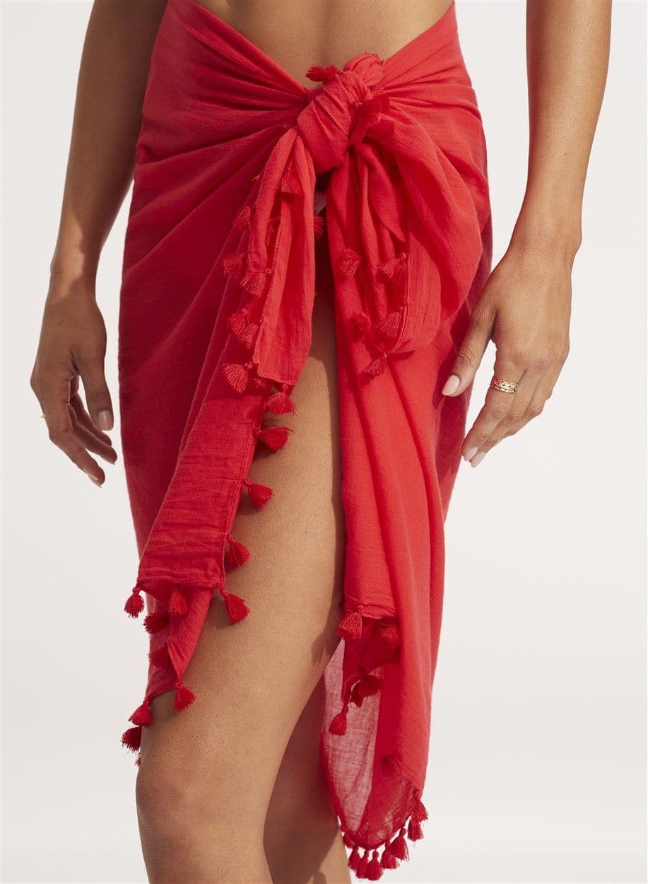 Seafolly Cotton Gauze Sarong - Chilli