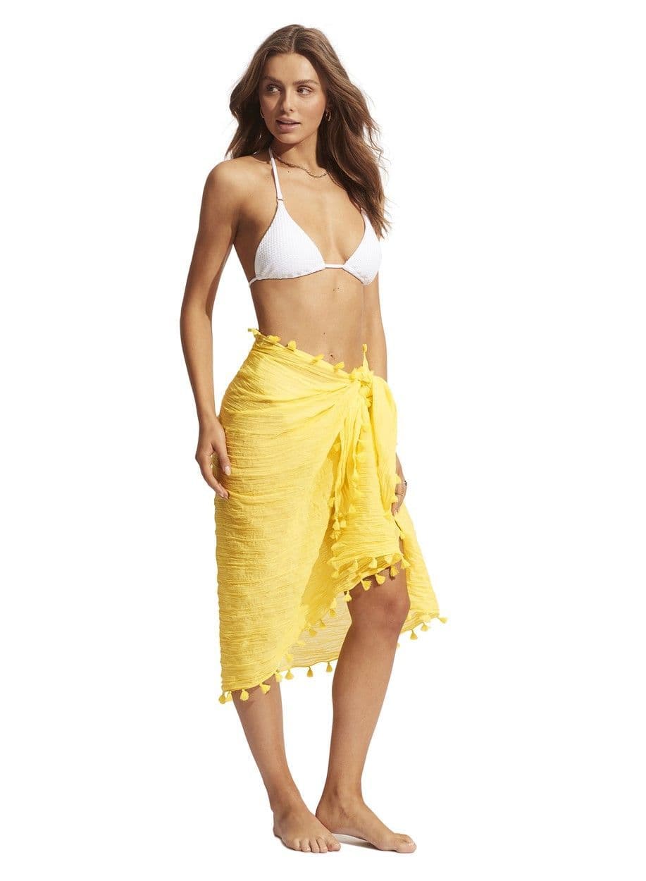 Seafolly Cotton Gauze Sarong - Citron
