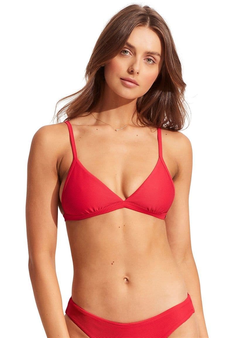Seafolly Essentials Fixed Tri Bikini Top - Chilli