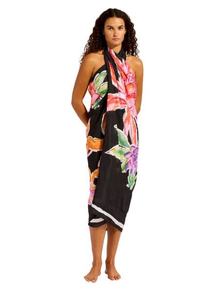 Seafolly Hot House Flowers Sarong - Black